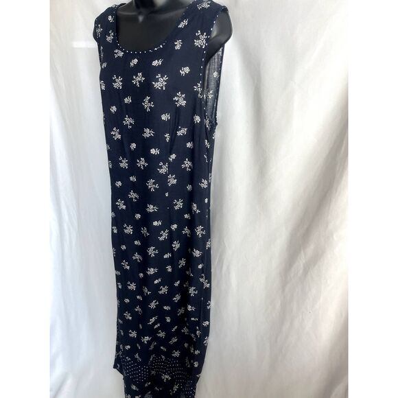 Vintage Jamie Brooke Maxi Floral Shift Dress sz 14 Scoop Neck Retro Prairie 90s - Picture 6 of 10